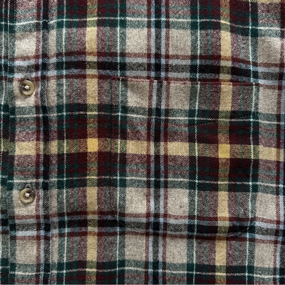 Pendleton Lodge Shirt Mens Large Brown Tartan Flannel 100% Wool Long Sleeves - Picture 9 of 13